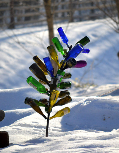 Steel Bottle Tree – 82" Garden Art Sculpture, Holds 20 Wine Bottles – photo 3