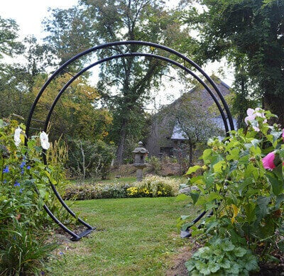 Moon Gate Garden Arch – 84" Round Steel Archway for Zen Gardens & Weddings