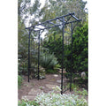 Pergola Garden Arbor – 7' Steel Walkway Arch with Flat Lattice Top