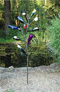 Steel Bottle Tree – 82" Garden Art Sculpture, Holds 20 Wine Bottles
