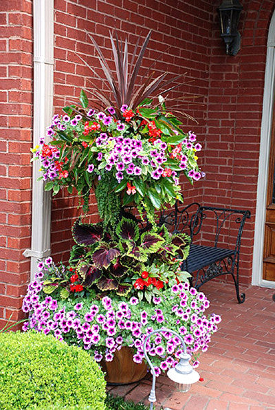 Pamela Crawford Basket Column Kit – 41" Two-Tier Planter for Small Pots, Basket Included