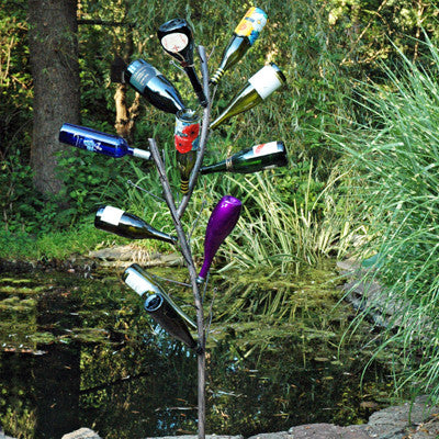 Steel Bottle Tree – 82" Garden Art Sculpture, Holds 20 Wine Bottles – photo 2