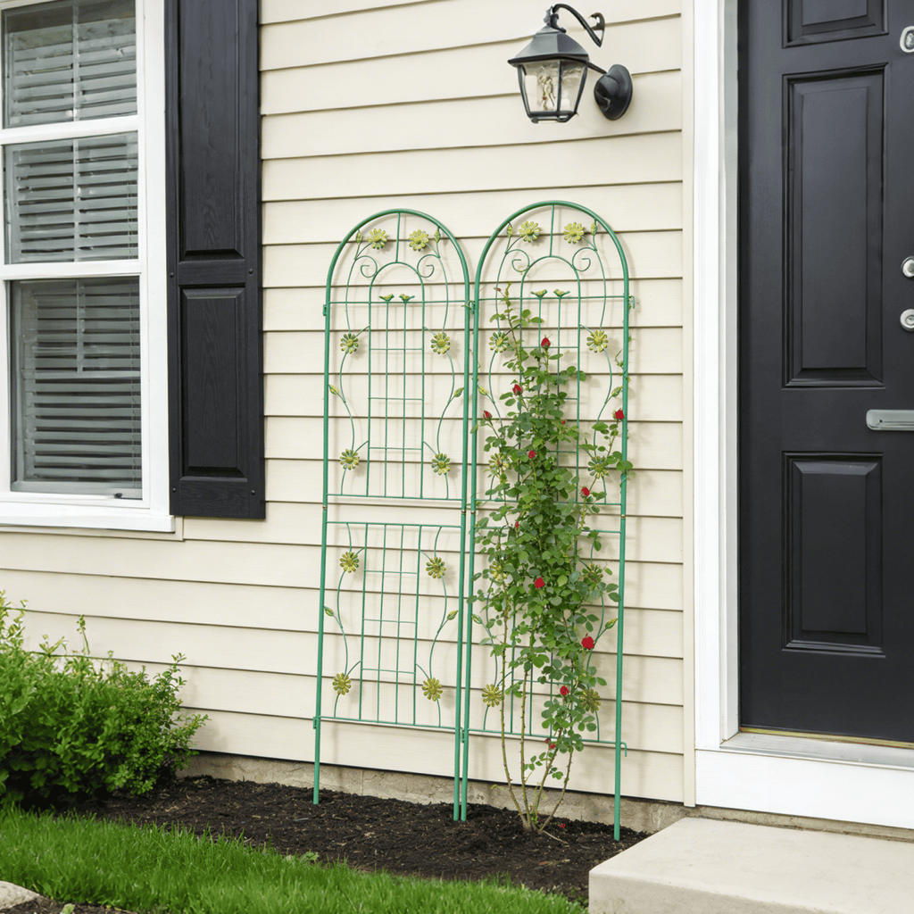 Metal Garden Trellis, 2-Pack – 71" x 19.7" Rustproof Climbing Plant Support – photo 2