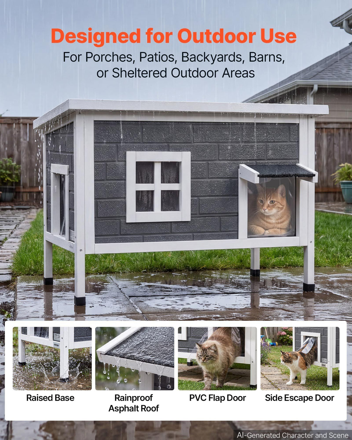 Heated Outdoor Cat House for 1–3 Cats – view 6