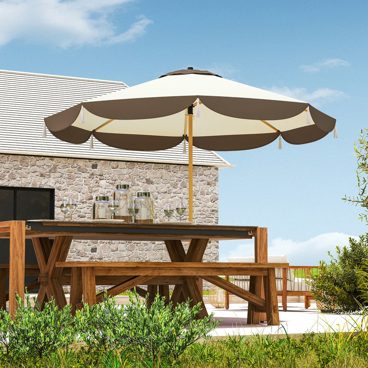 9 ft Patio Market Umbrella – UPF 50+, 8 Ribs – view 2