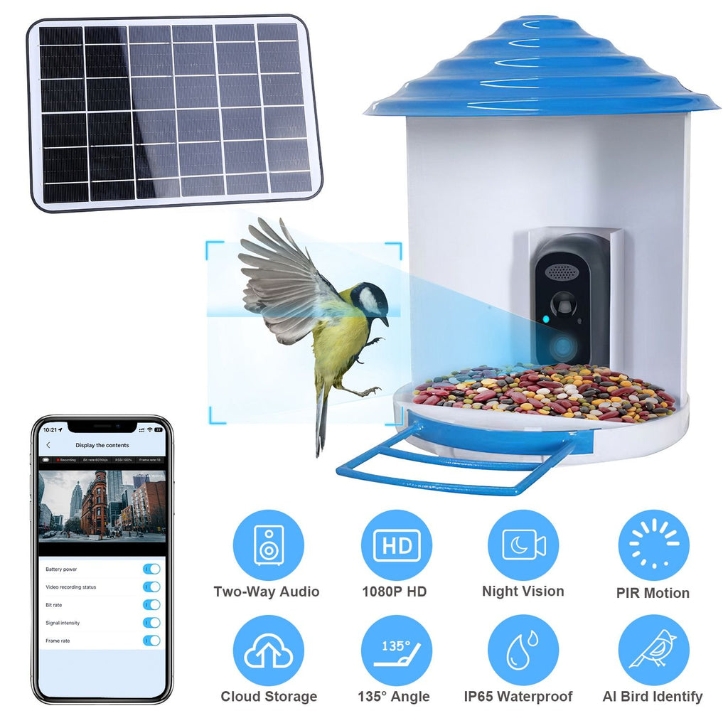 Bird Feeder with Camera – Solar Smart Bird Feeder, 1080p HD, AI Bird Identification – photo 2