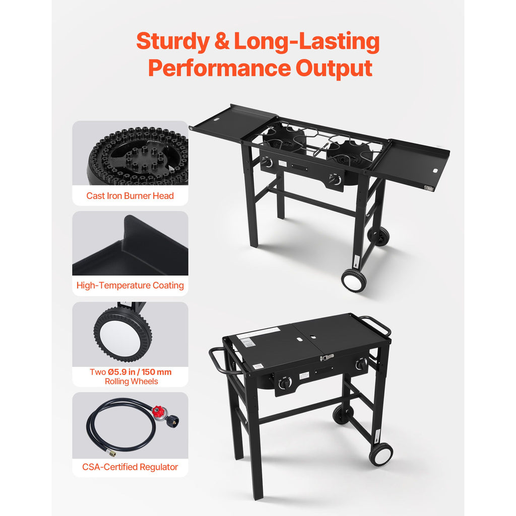 2-Burner Outdoor Propane Gas Stove – 150,000 BTU – view 5