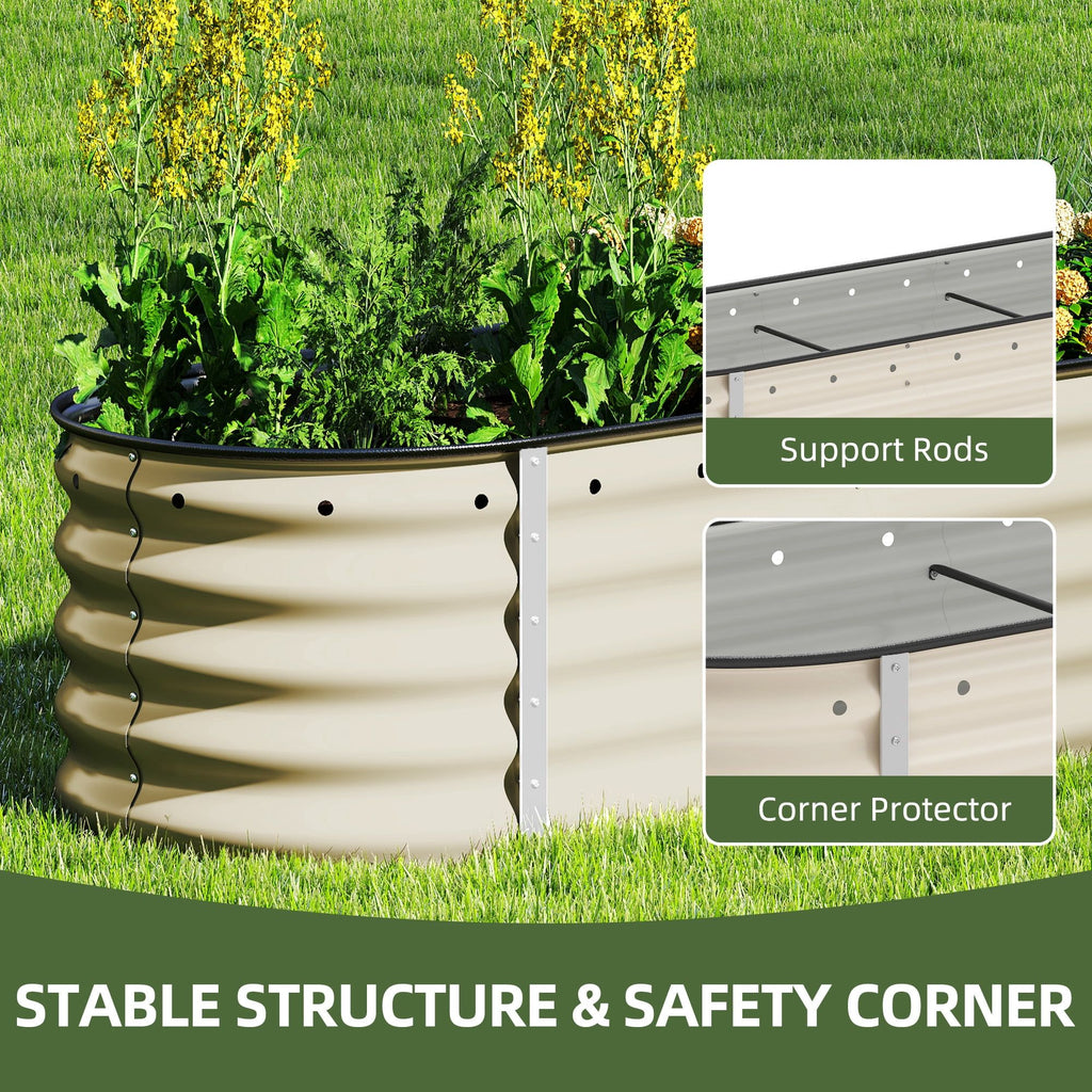 Tall Modular Metal Raised Garden Bed – 8 x 2 ft, 17" High, White – photo 3