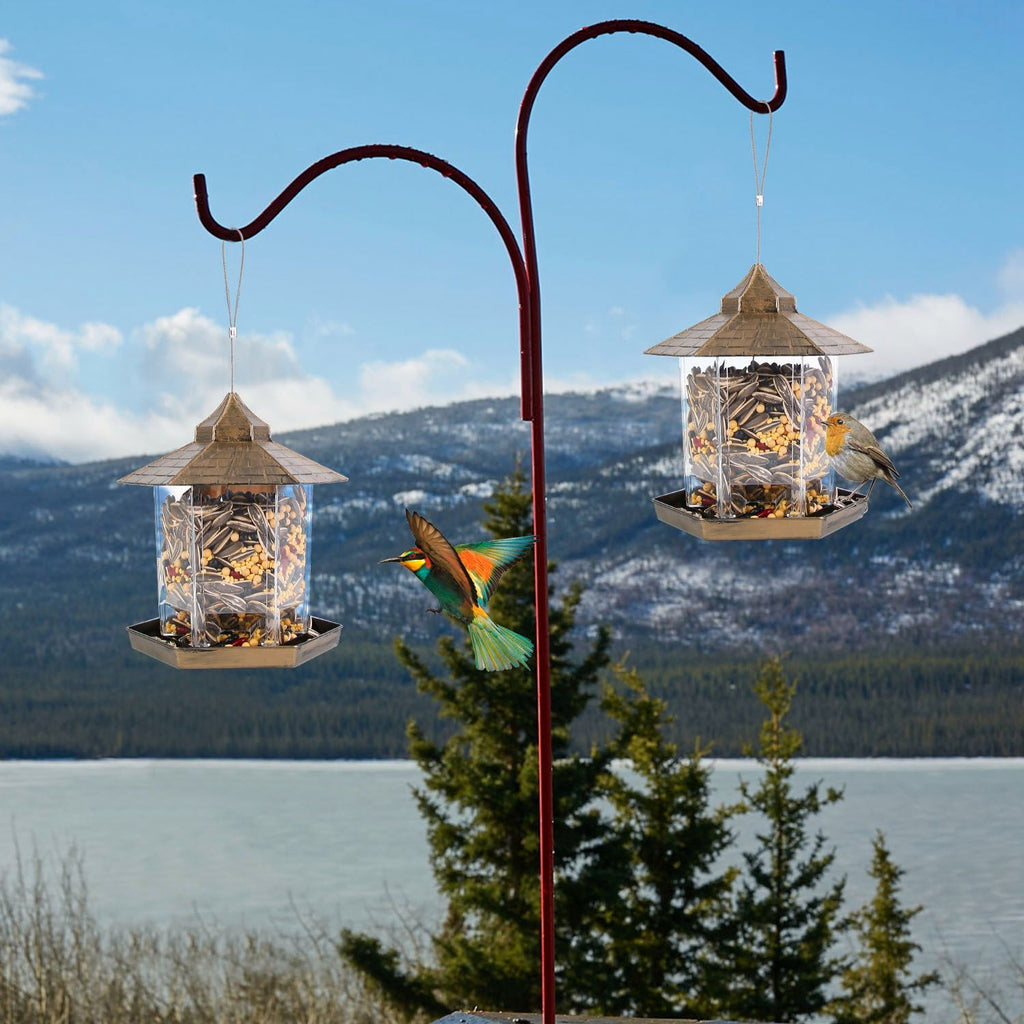 Hanging Gazebo Bird Feeder – 6 Feeding Ports, Large Seed Capacity, Weatherproof – photo 17