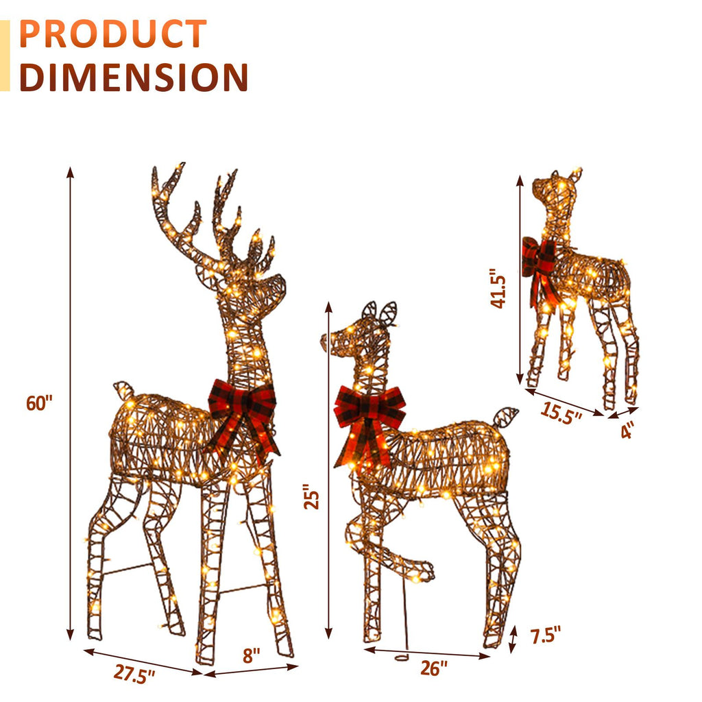 3-Piece Lighted Christmas Reindeer Family Set – view 7