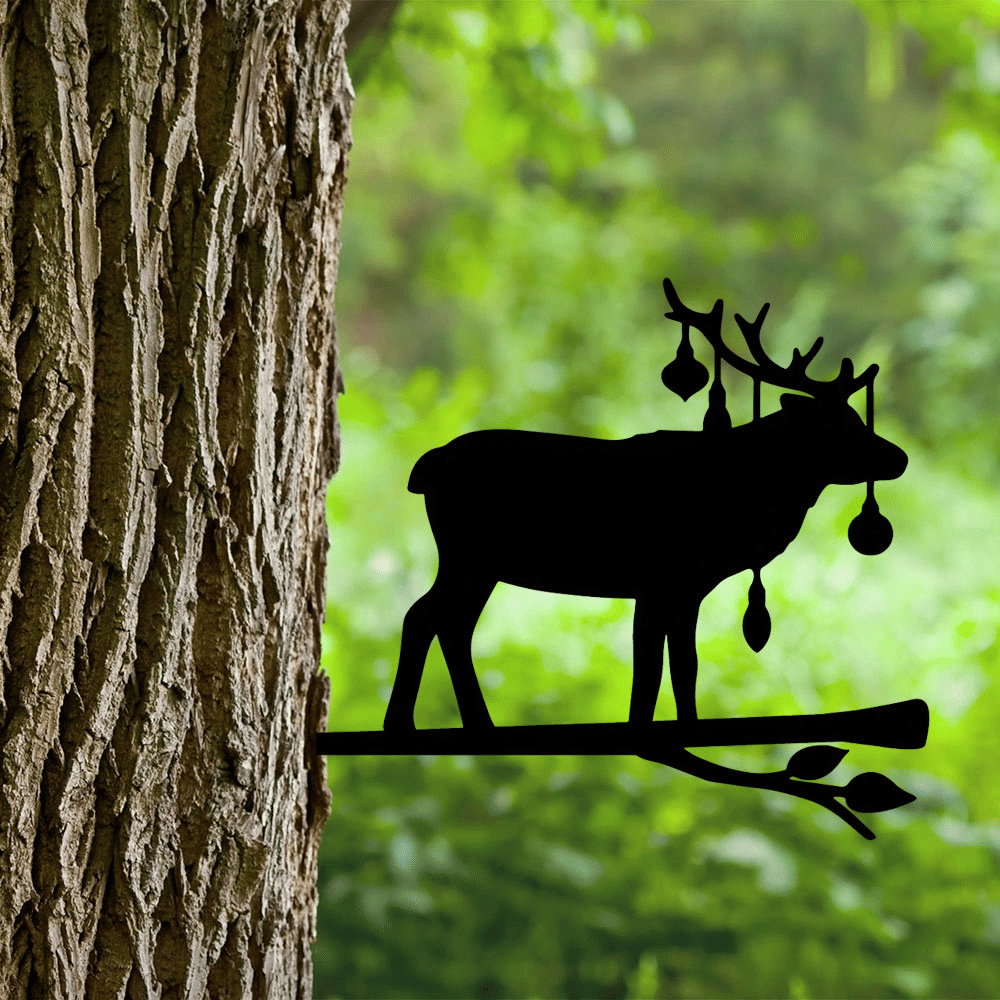 Whimsical Iron Elk Sculpture – Garden & Patio Statue – photo 4