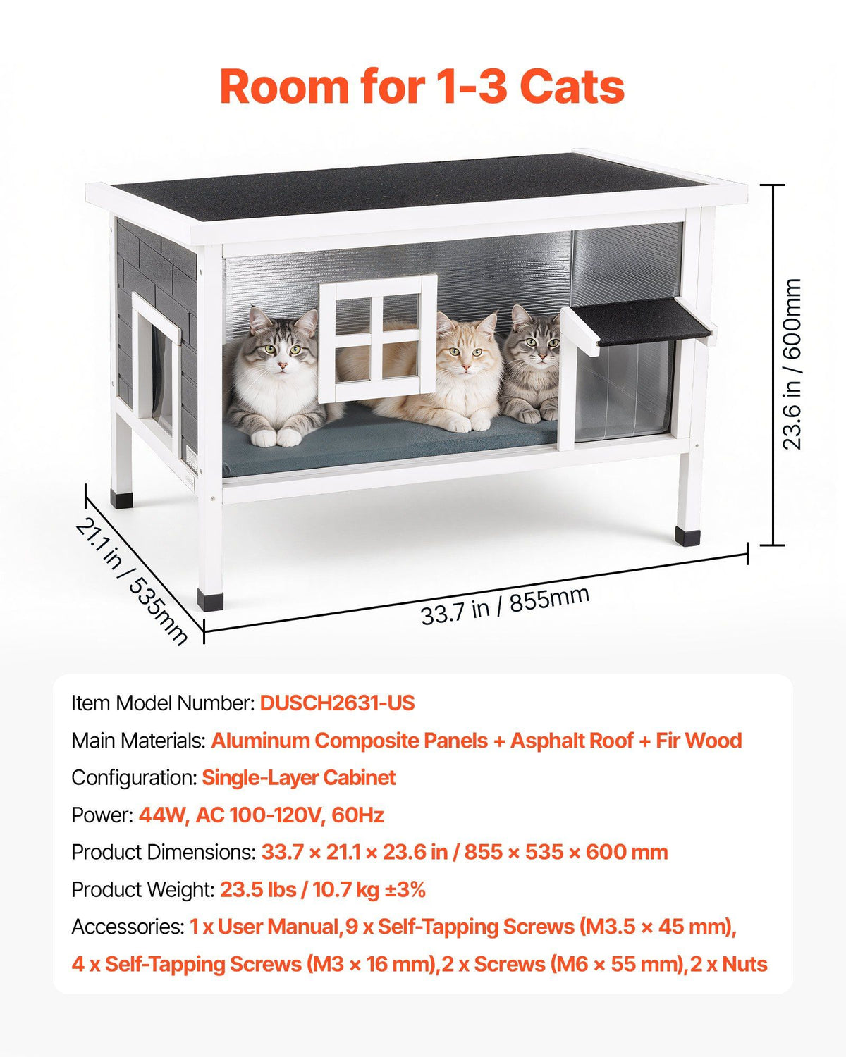 Heated Outdoor Cat House for 1–3 Cats – view 5