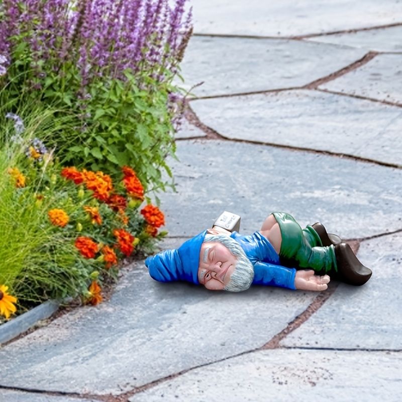 Funny Drunk Garden Gnome Statue – 5.9" Weatherproof Resin – photo 8