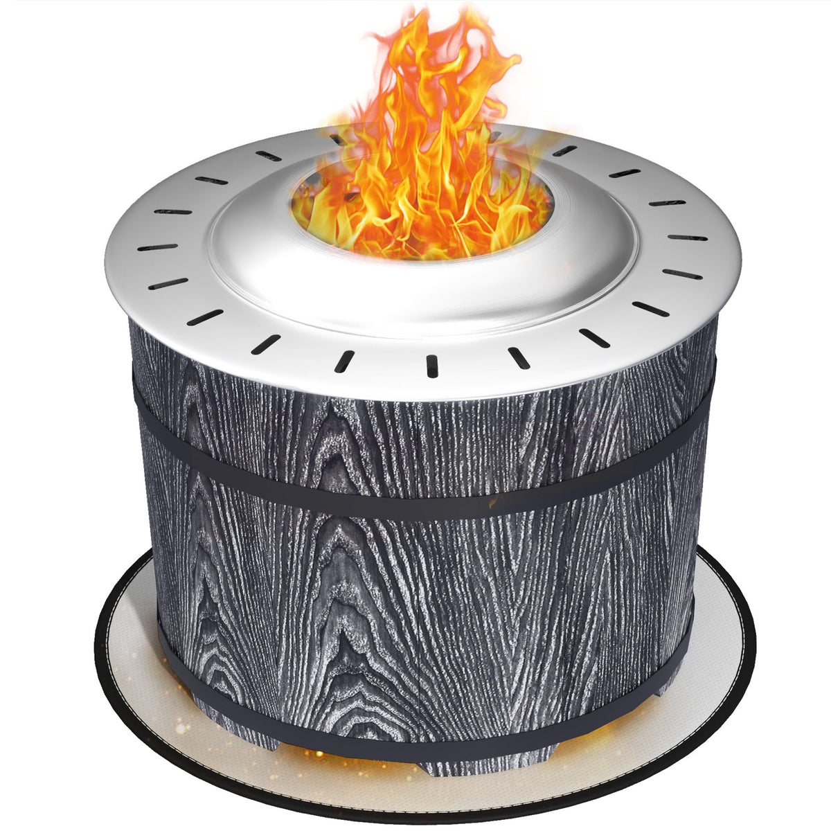 Smokeless Portable Fire Pit with Mat – Black – view 11
