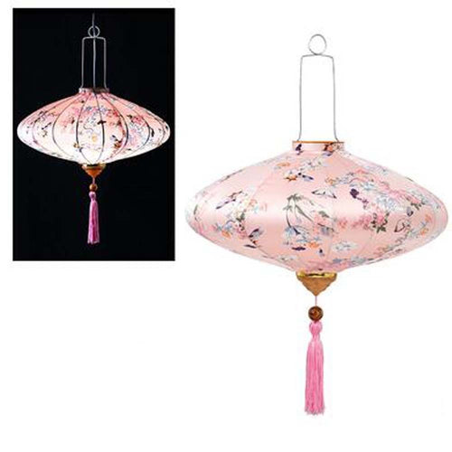 12" Pink Butterfly Floral Chinese Cloth Lantern – Hanging Garden & Party Decor – photo 2