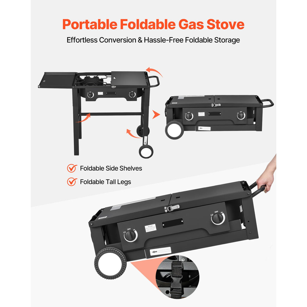 2-Burner Outdoor Propane Gas Stove – 150,000 BTU – view 2