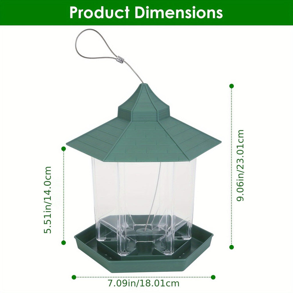 Hanging Gazebo Bird Feeder – 6 Feeding Ports, Large Seed Capacity, Weatherproof – photo 8