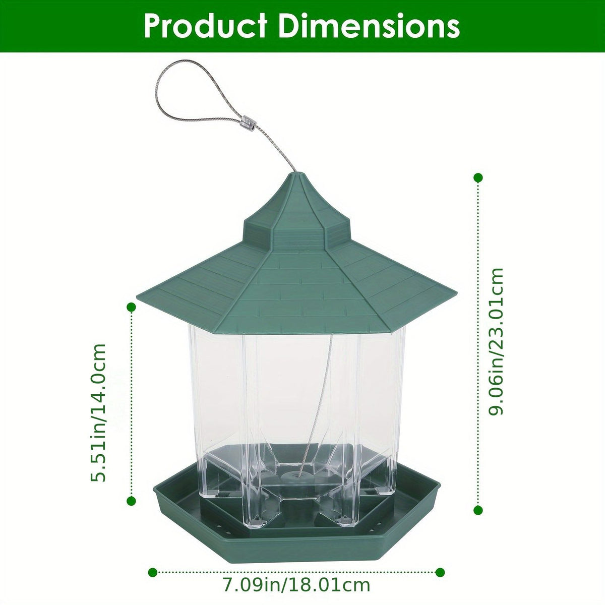 Hanging Gazebo Bird Feeder – 6 Feeding Ports, Large Seed Capacity, Weatherproof – photo 8
