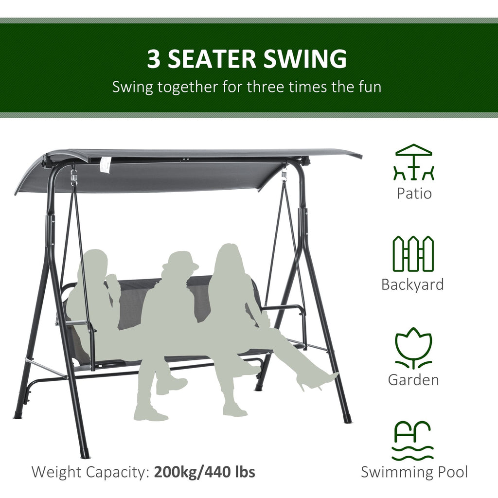 3-Person Porch Swing with Stand – view 7