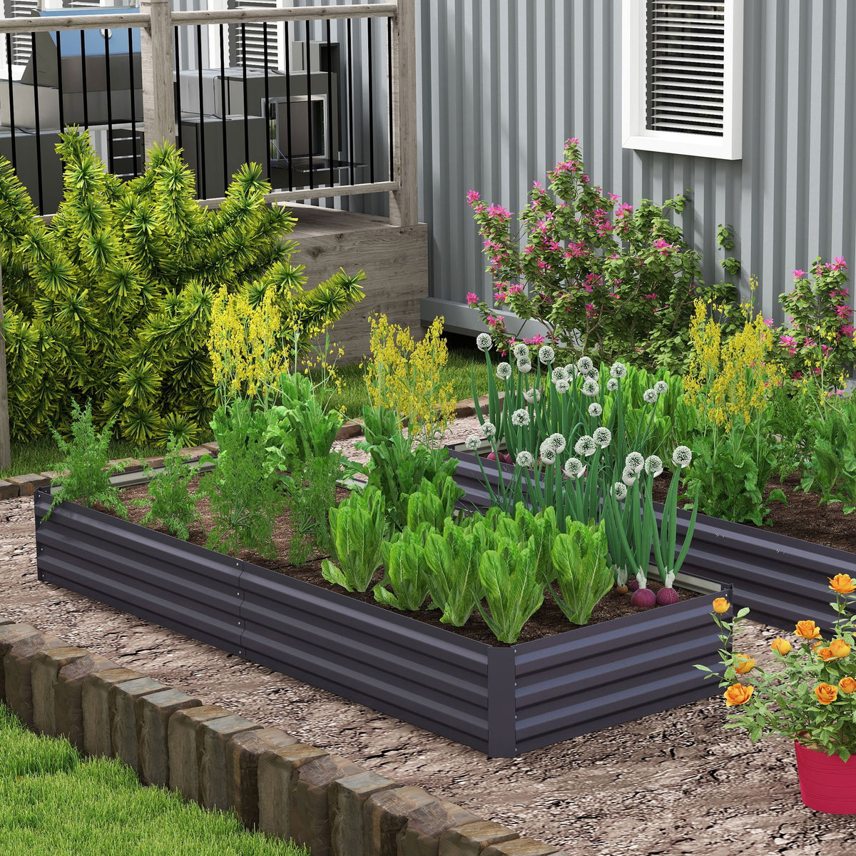 Galvanized Raised Garden Bed – 95 x 36 x 12 in – view 2