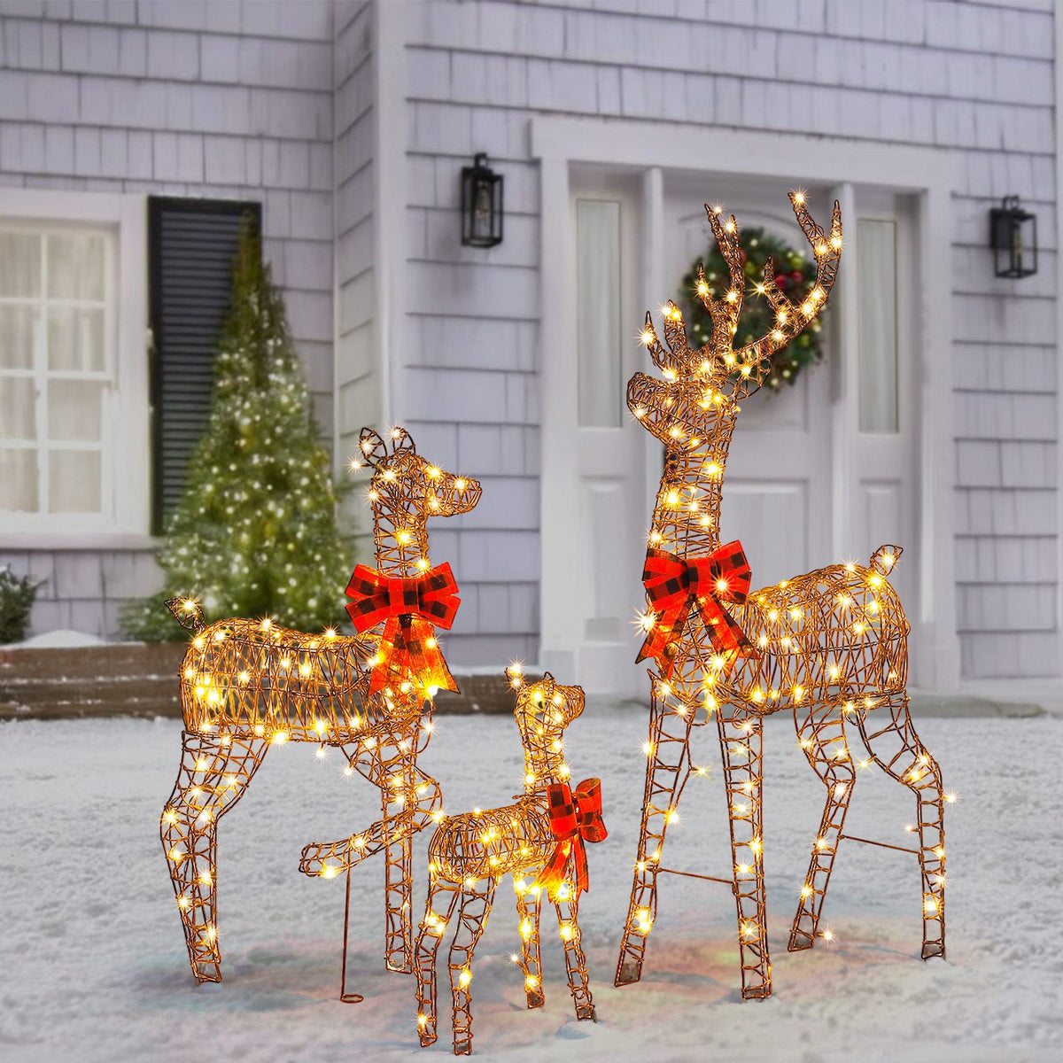 3-Piece Lighted Christmas Reindeer Family Set – view 5
