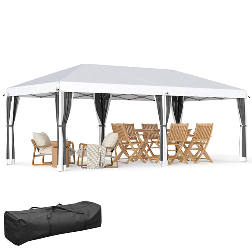 10 x 20 ft Pop-Up Canopy Event Tent with Sidewalls