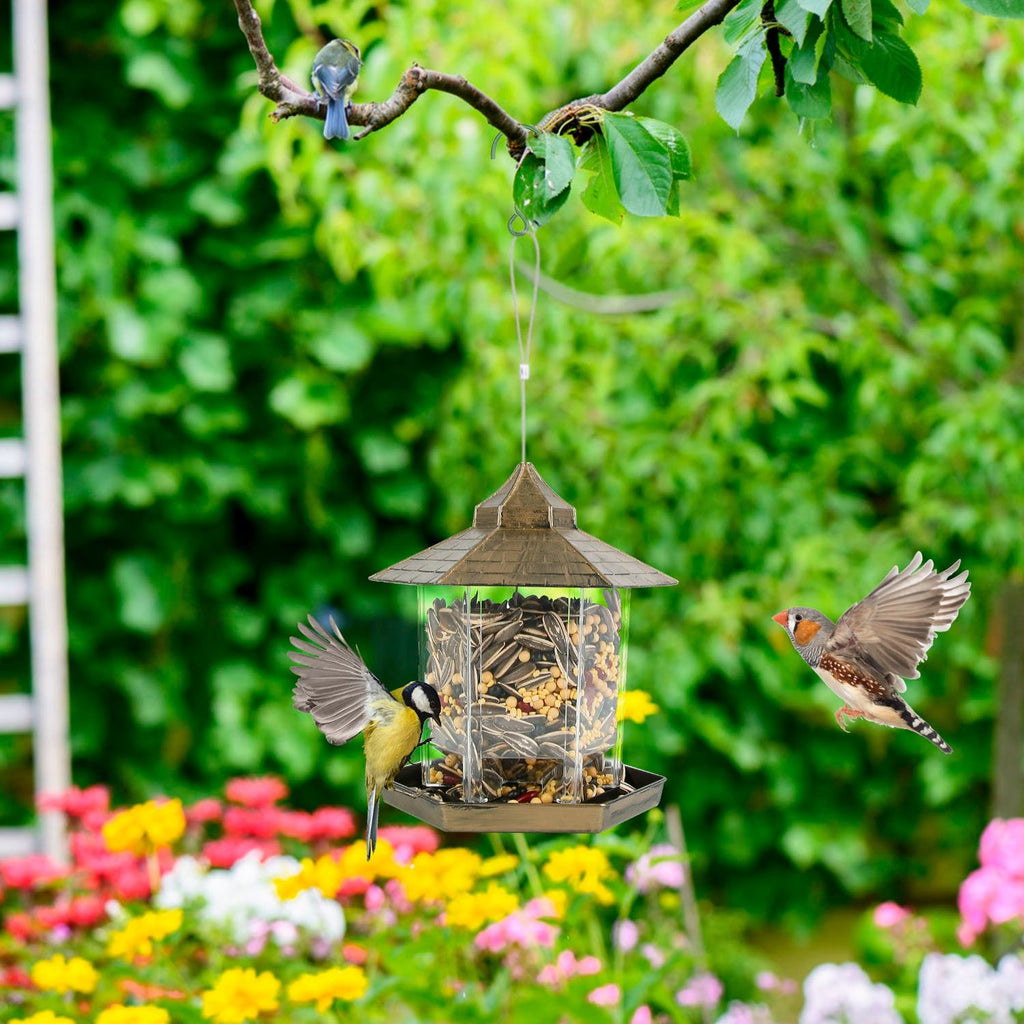 Hanging Gazebo Bird Feeder – 6 Feeding Ports, Large Seed Capacity, Weatherproof – photo 21
