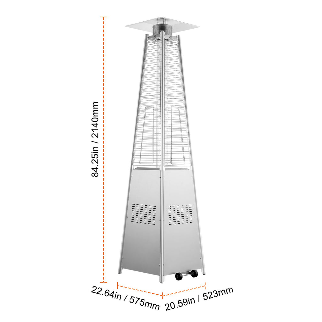 48,000 BTU Pyramid Propane Patio Heater with Wheels – Glass Tube Flame – photo 8