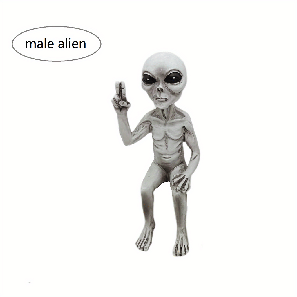 Outer Space Alien Garden Statue – Funny Resin Alien Figurine – photo 5