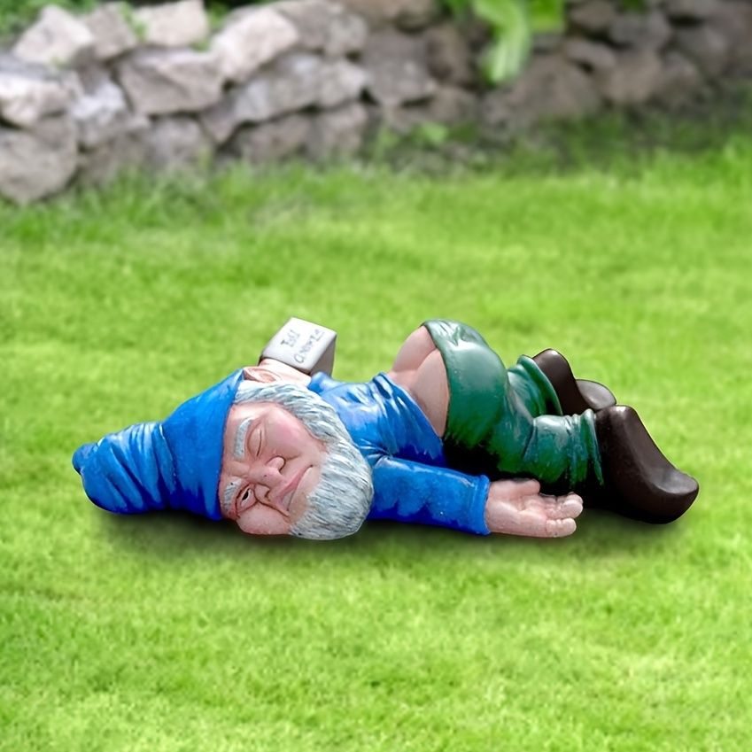 Funny Drunk Garden Gnome Statue – 5.9" Weatherproof Resin – photo 4