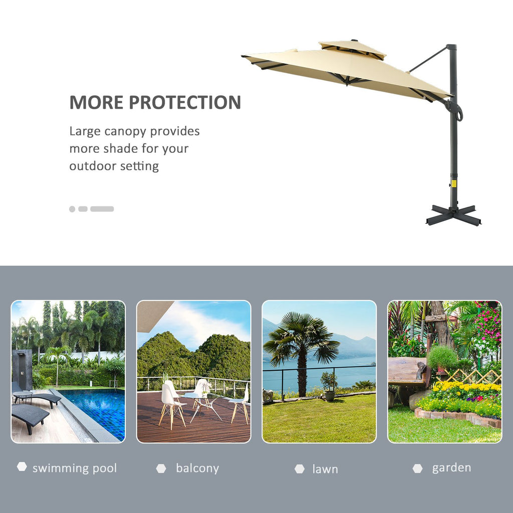 10 ft Offset Cantilever Patio Umbrella with Crank – view 7