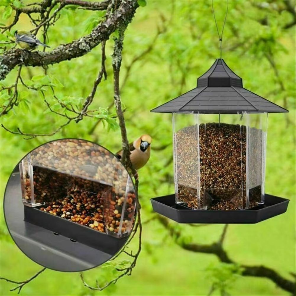 Hanging Gazebo Bird Feeder – 6 Feeding Ports, Large Seed Capacity, Weatherproof – photo 18