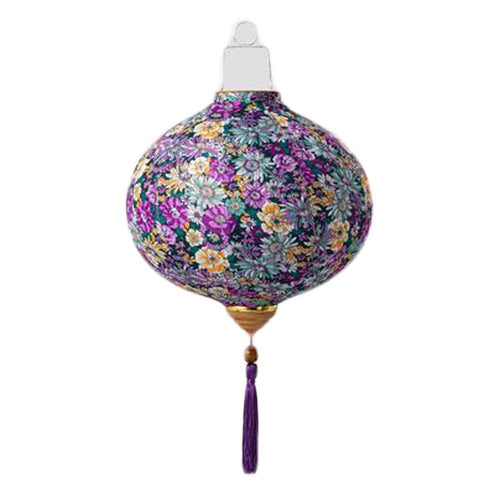 12" Purple Daisy Chinese Cloth Lantern – Round Hanging Decoration for Garden & Parties – photo 2