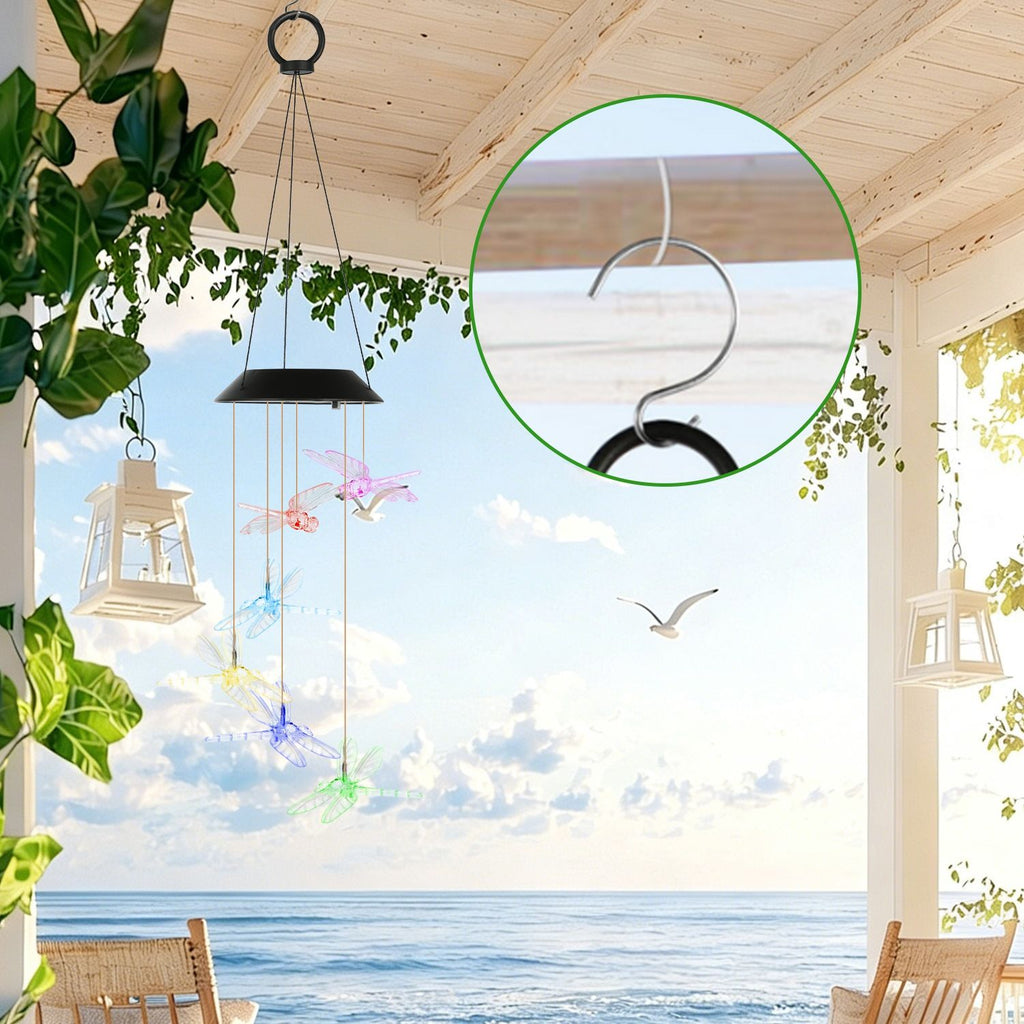 Solar Dragonfly Wind Chimes, 2-Pack – 7-Color Changing LED, IPX4 Waterproof – photo 10