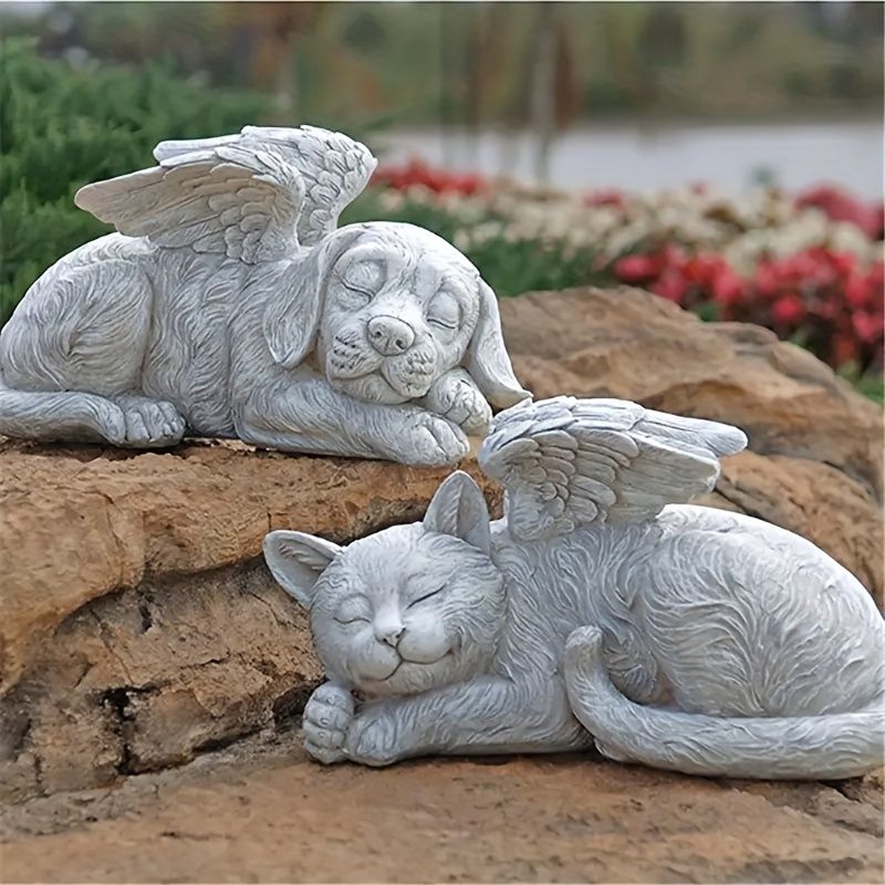 Angel Pet Memorial Statue – Dog or Cat Garden Grave Marker – photo 5