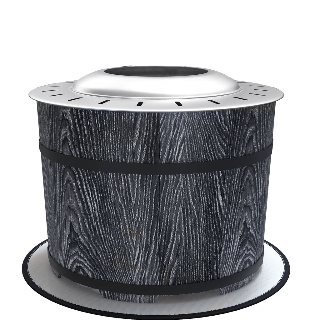 Smokeless Portable Fire Pit with Mat – Black