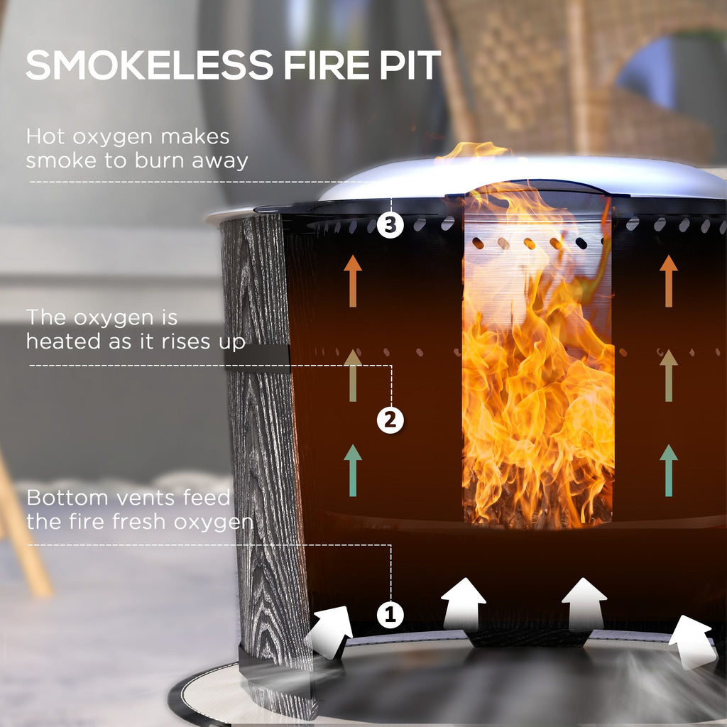 Smokeless Portable Fire Pit with Mat – Black – view 4