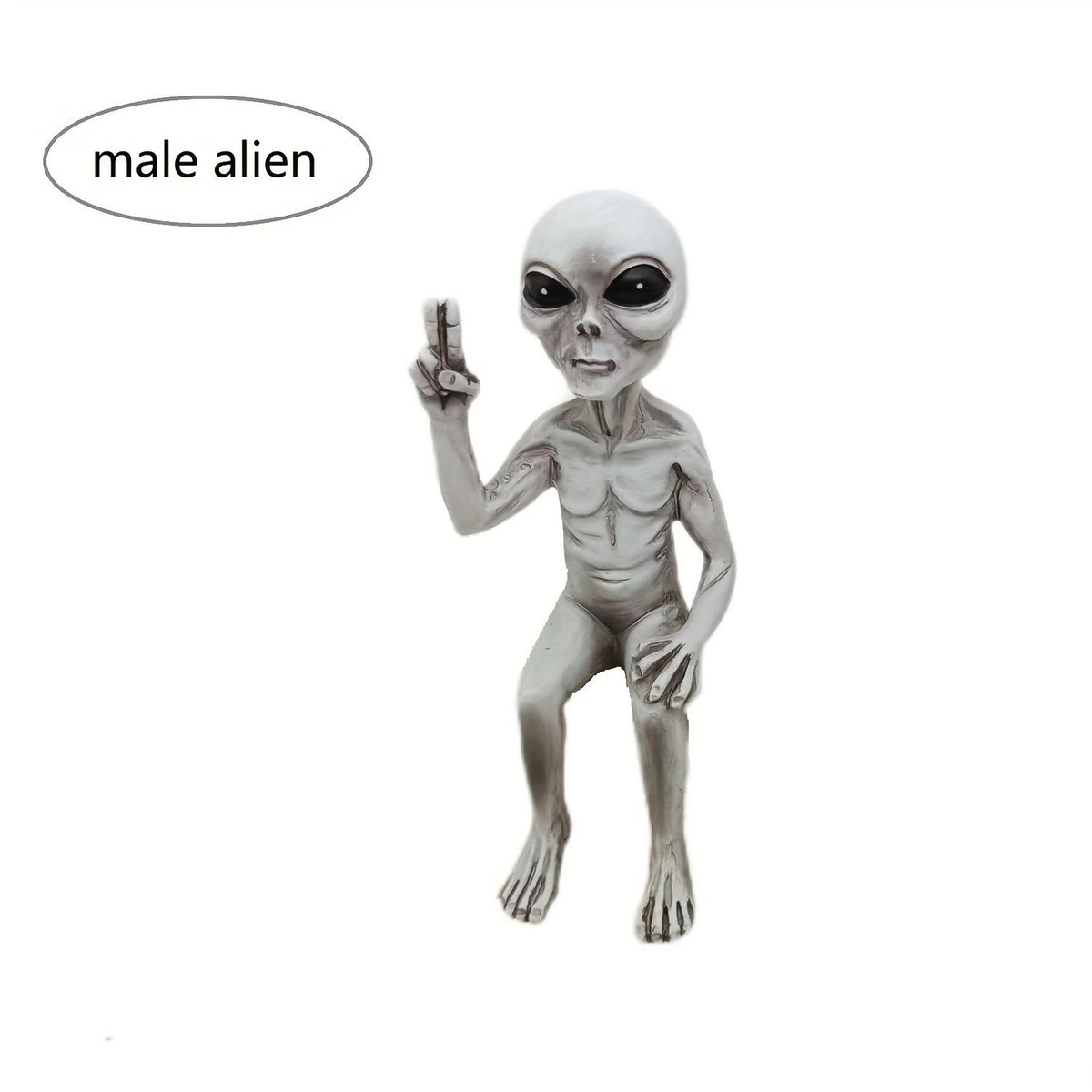 Outer Space Alien Garden Statue – Funny Resin Alien Figurine – photo 7