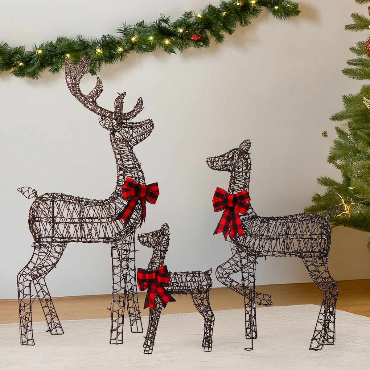 3-Piece Lighted Christmas Reindeer Family Set – view 6