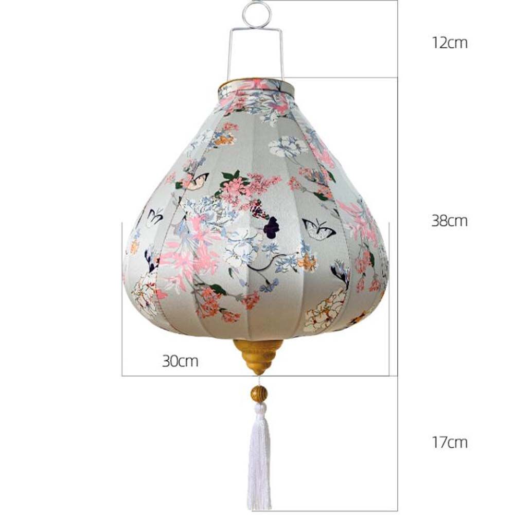 12" Gray Butterfly Chinese Cloth Lantern – Hanging Decoration for Garden & Parties – photo 2