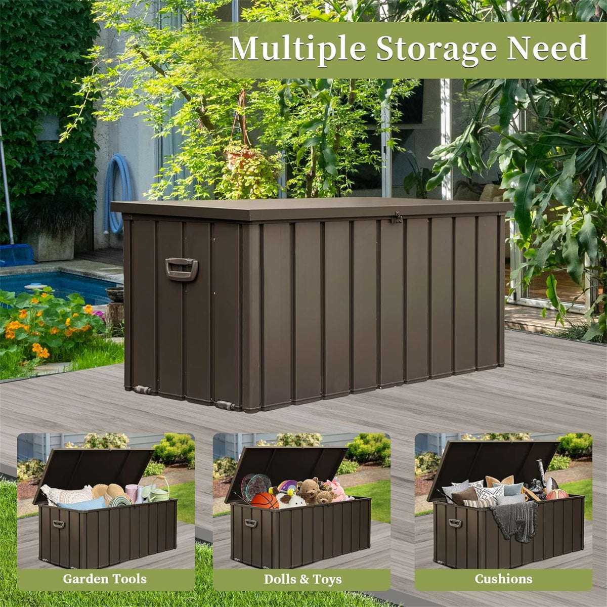 120 Gallon Lockable Outdoor Deck Box – view 5