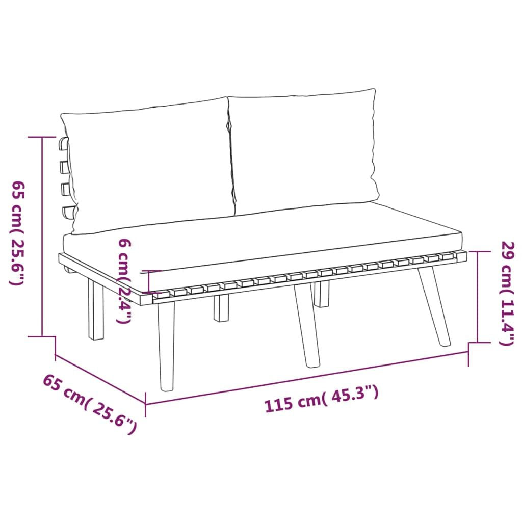 8-Piece Solid Acacia Wood Patio Lounge Set with Cushions – photo 11
