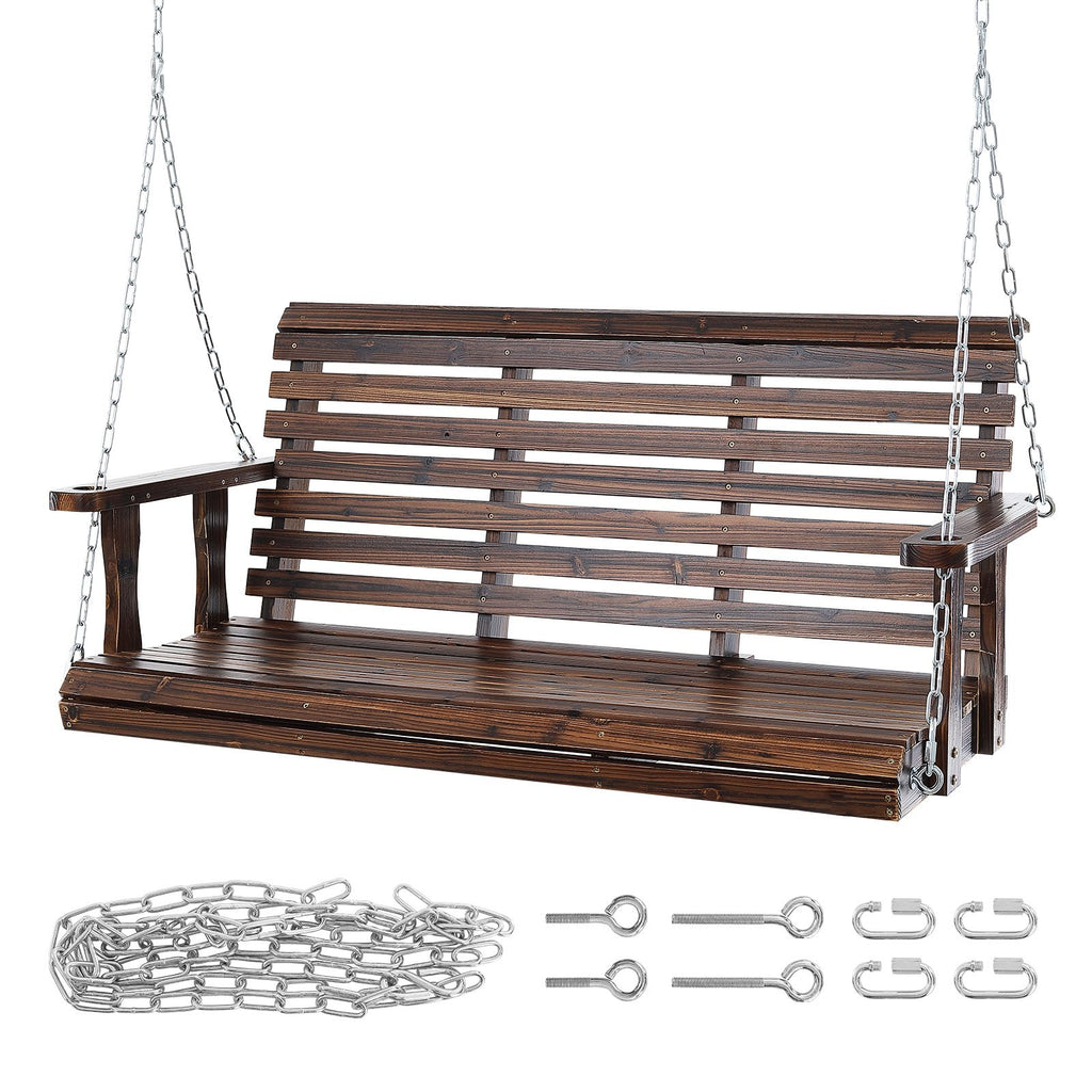 4.5 ft Wooden Porch Swing for Patio & Garden – view 3