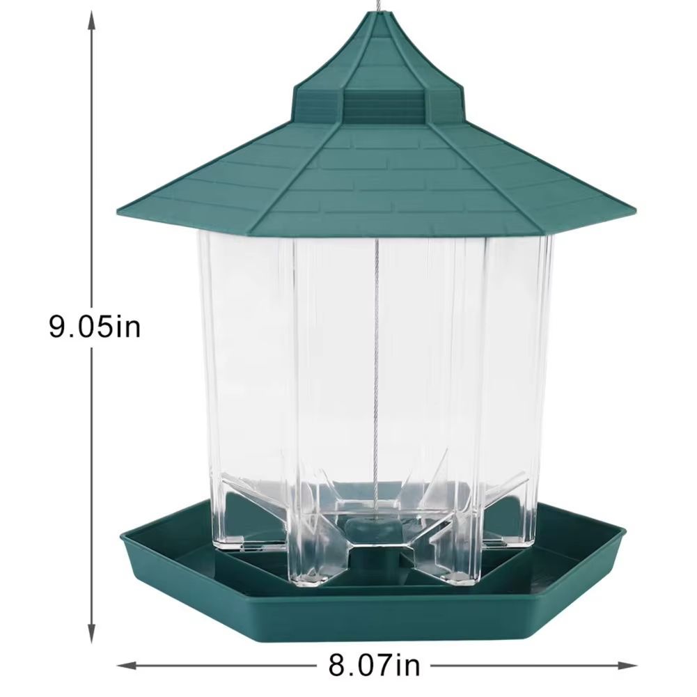 Hanging Gazebo Bird Feeder – 6 Feeding Ports, Large Seed Capacity, Weatherproof – photo 4