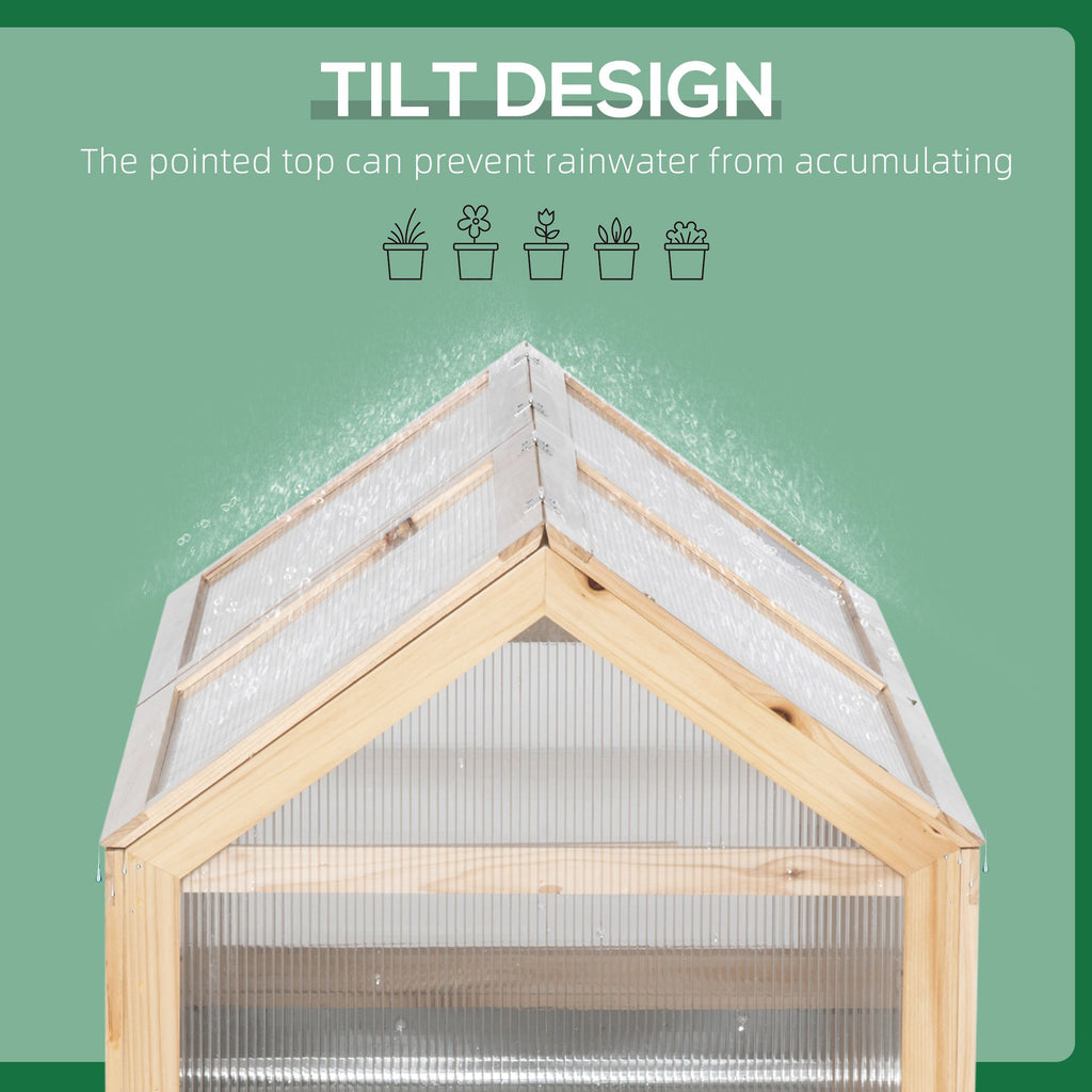 Wooden Cold Frame Raised Garden Bed with Greenhouse Top – 48" x 24" x 32" – photo 8
