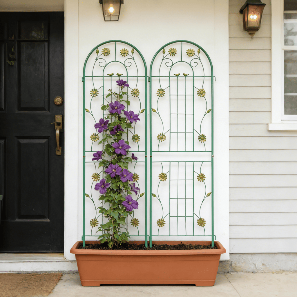 Metal Garden Trellis, 2-Pack – 71" x 19.7" Rustproof Climbing Plant Support