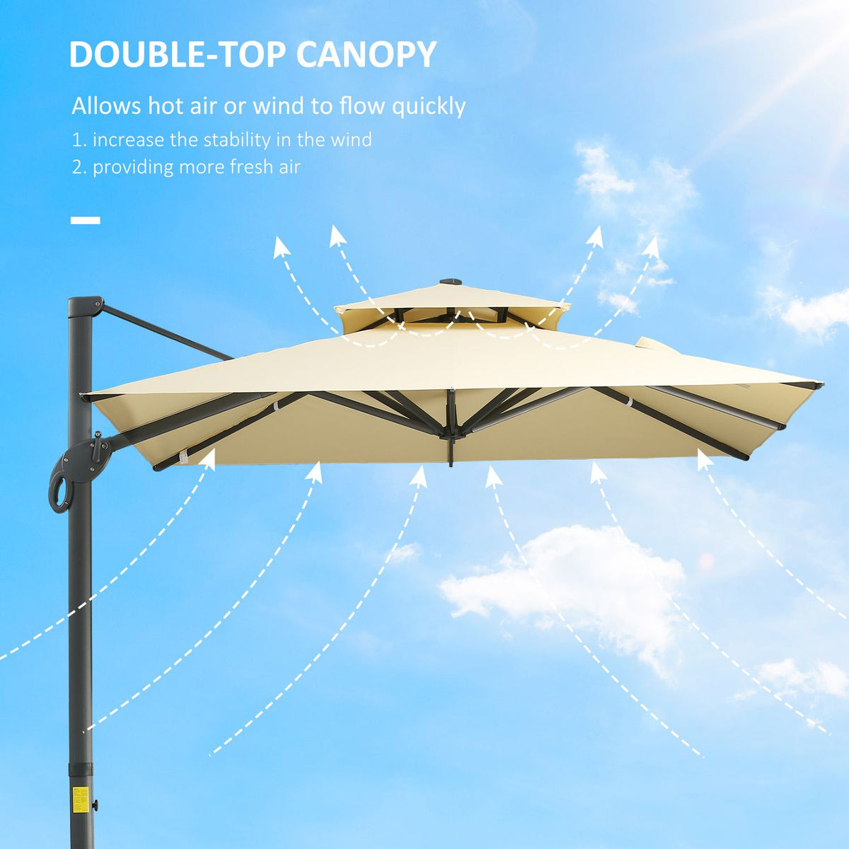 10 ft Offset Cantilever Patio Umbrella with Crank – view 6