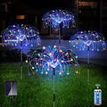 Solar Firework Garden Lights, 4 Pack – 120 LED Copper Wire Stake Lights with Remote