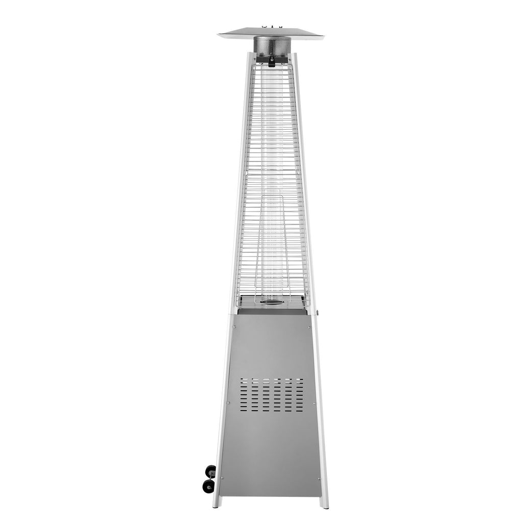 48,000 BTU Pyramid Propane Patio Heater with Wheels – Glass Tube Flame
