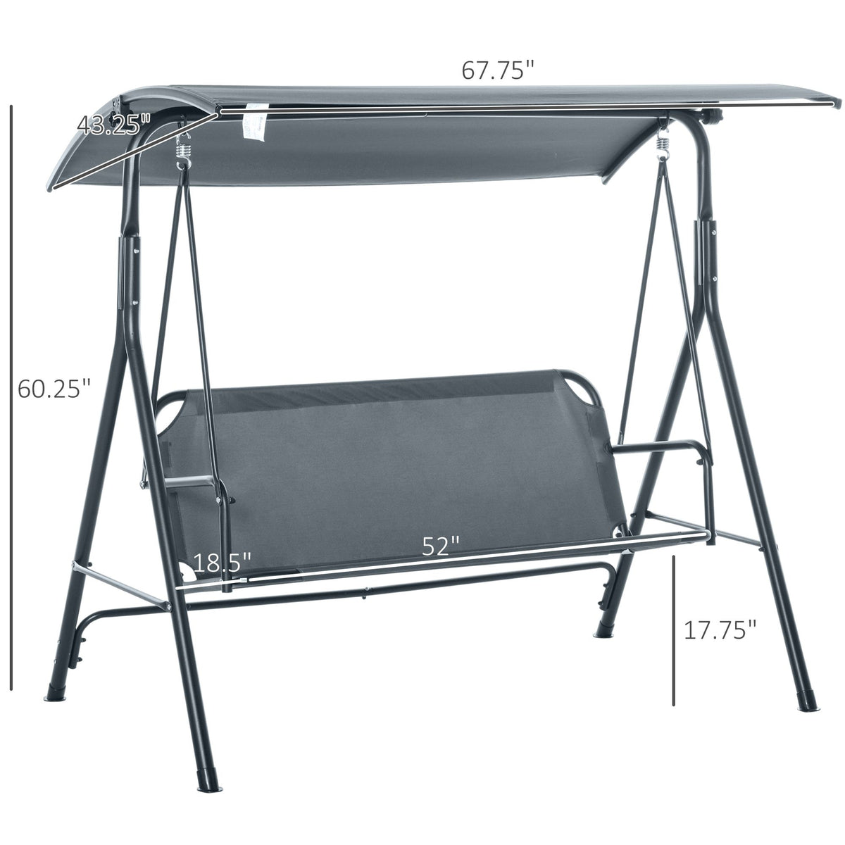 3-Person Porch Swing with Stand – view 3